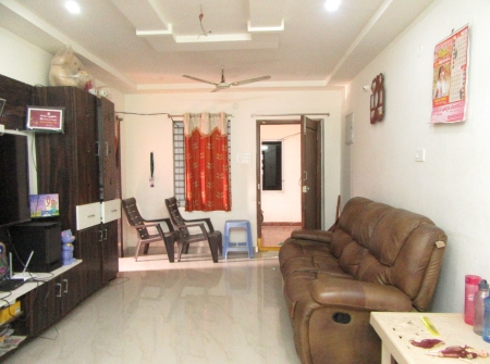 7) 2 BHK Flat Hall With Wood Work.JPG